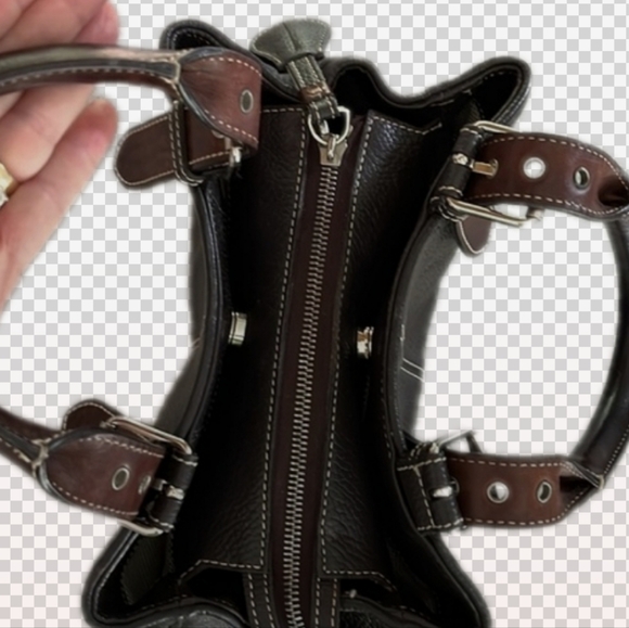 DOONEY & BOURKE All Weather Pebbled Leather Satchel in Dark Chocolate Brown - Picture 6 of 12